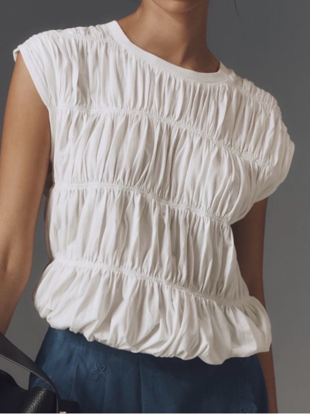 Maeve White Tiered Top